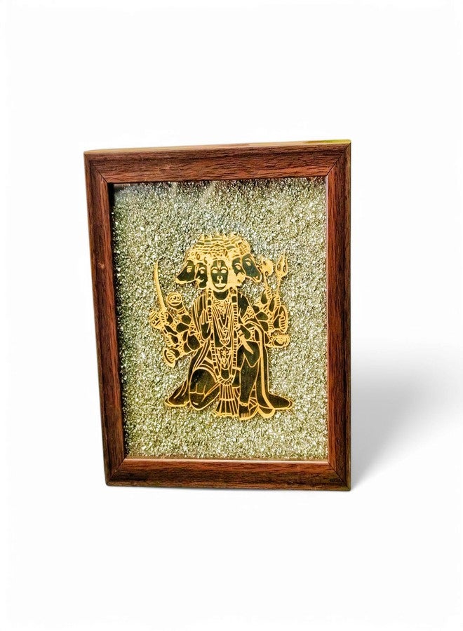 GEMTUB Natural Pyrite Dust Frame with Panchmukhi Hanuman Ji | Attracts Wealth, Prosperity & Good Luck | Feng Shui & Vastu Decor for Home & Office | Spiritual Gift & Positive Energy | 7x7 Inch - Image 1